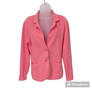 1901 Sweater Blazer Pink Two Button size M cotton nylon blend